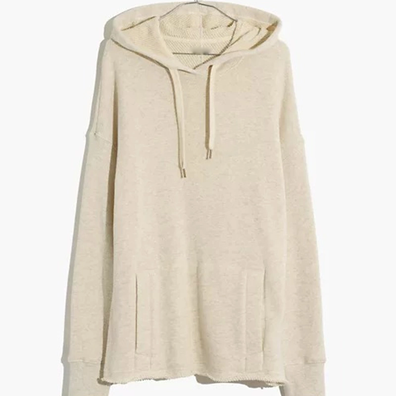 Wholesale Low Price Fashion Breathable Women Lady Men Raw-Hem Hoodie Sweatshirt