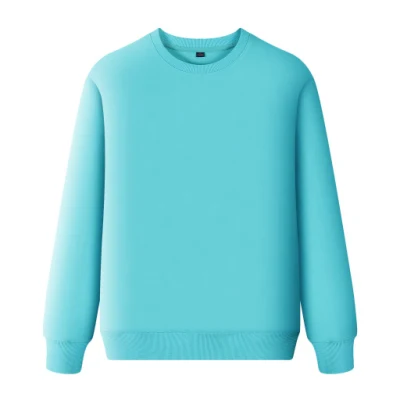 Tiffany azul verde piqué rendimiento hombres personalizado cuello redondo sudadera bordada llanura personalizada transpirable ropa deportiva Sudadera con capucha