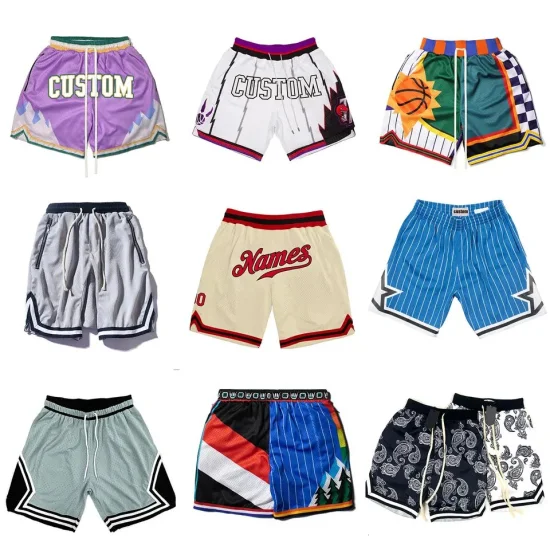 2023 pantalones cortos de baloncesto de verano para hombre con impresión personalizada, pantalones cortos de malla transpirable con cordón para ropa deportiva