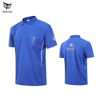 Uniformes de fábrica de manga corta de impresión reflectante de camiseta de polo de manga corta promocional personalizada