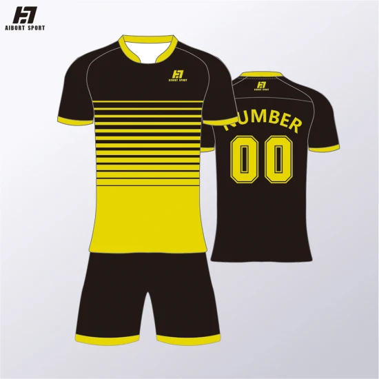 Aibort Venta al por mayor de ropa de alta calidad Fabricante de distribuidores de ropa deportiva Diseño de logotipo personalizado Camiseta de sublimación Jersey Traje deportivo Ropa deportiva Ropa deportiva